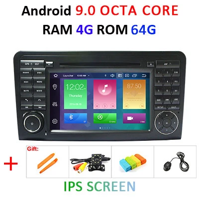 Ips Android 9,0 4G 64G Автомобильный dvd-плеер для Mercedes Benz CLASS ML W164 X164 ML350 ML300 GL500 ML320 ML280 GL350 GL450 gps радио - Цвет: 9.0 4G 64G IPS