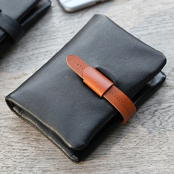 

Short multi-function European and American men's wallet leather cowhide vegetable skin purse coin purse leather small wallet