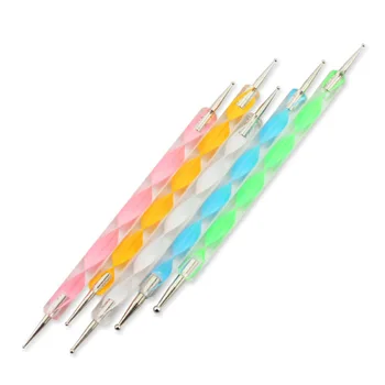 

5pcs/set Wood Dotting Pen 2 Way Use Nail Art Wooden Dot Pen Nails Painting DIY Manicure Picking Needles Decoration Art Tool Kit