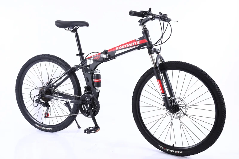 26 inch black red Складной горный велосипед 24/26 дюймов горный велосипед высокоуглеродистой Сталь студент велосипед/21/24/27/30 скоростей велосипед для взрослых - Цвет: 26 inch black red