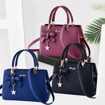

Women Bags Vintage Handbag Casual Tote Female Messenger Bags Luxury Handbags Plum Bow Sweet Crossbody Bags 2020 Fashion
