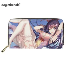 

Doginthehole Luxury Design Anime Date A Live Clutch Money Credit Card Holder Wallet Young Women Lovely Tohka PU Leather Long Bag
