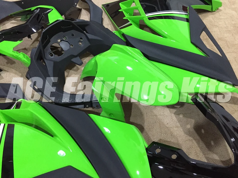 ABS обтекатель комплект для Kawasaki Ninja300 EX300 300R 2013, 13, 14, 15, 16, 17, Обтекатели на заказ цвета: зеленый, черный цвет