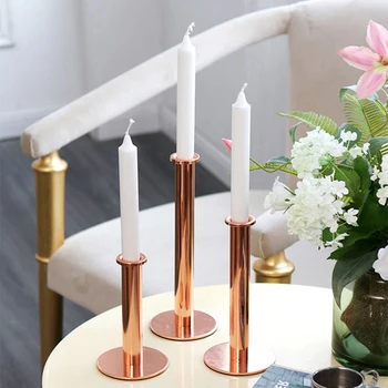 

ADOREHOUSE Gold/Silver Candle Holders Nordic Christmas Candle Holder Creativity Candlestick For Home Decor Candle Accessories