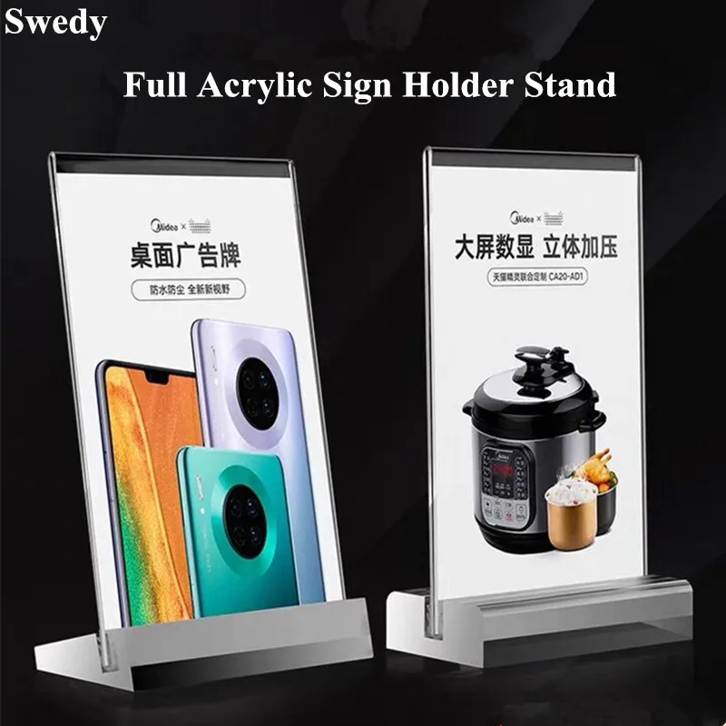 A4 210X297mm Acrylic Card Sign Holder Display Stand T Shape Acrylic Table Sign Holder Menu Paper Holder Photo Picture Frame a4 210x297mm t shape acrylic sign holder display stand table menu paper service label office club business card holder board