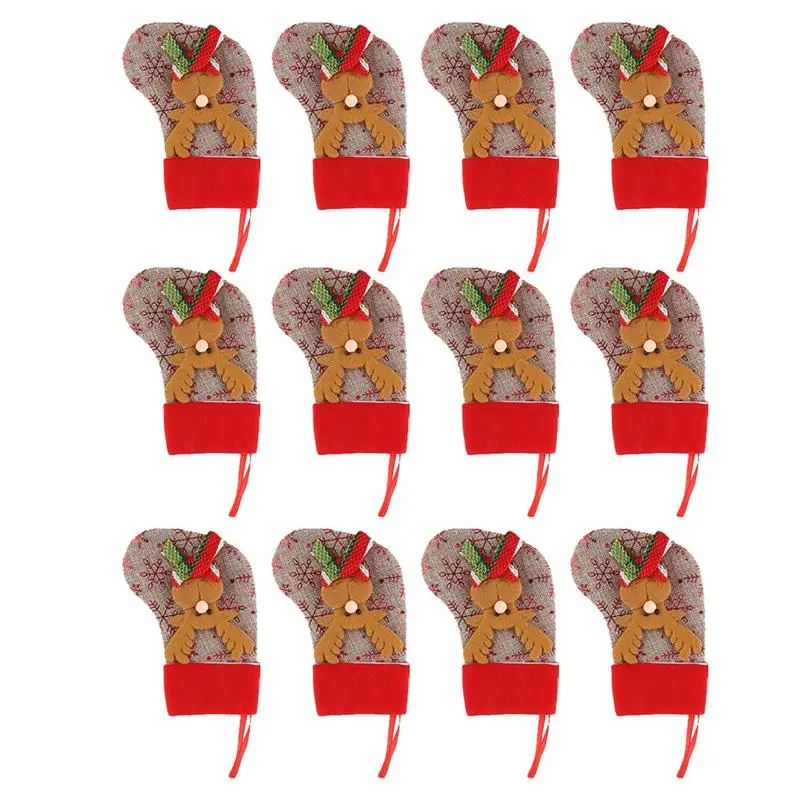 12pcs Christmas Gift Stocking Christmas Socks Christmas Hanging Stockings Embroidered Christmas Socks Classic Christmas Gift Bag