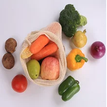 3 шт фруктовый органайзер для овощей сумка для хранения с завязкой пачка рот овощи и фрукты мешок Разлагаемый органический сетчатый мешок из хлопка