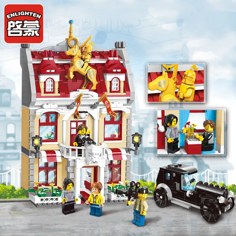 

ENLIGHTEN Building Blocks City Series 1130 City Hall GIRL'S And BOY'S Educational Toy Assembled Plug Assembly Building Blocks Mo