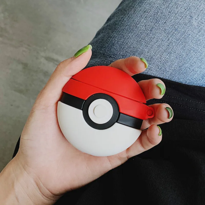 Мультяшные Чехлы для AirPods для Pokemon Go Plus Ball Bluetooth беспроводные наушники силиконовый чехол для Apple Airpods 2 аксессуары - Цвет: 3D silicone