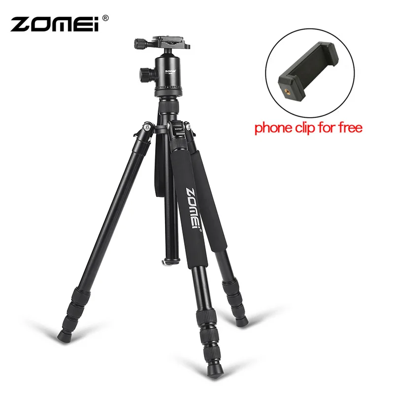 ZOMEI Z818 Protable Aluminum Magnesium Aolly Tripod Travel Camera Tripod with Ball Head Monopod Fle