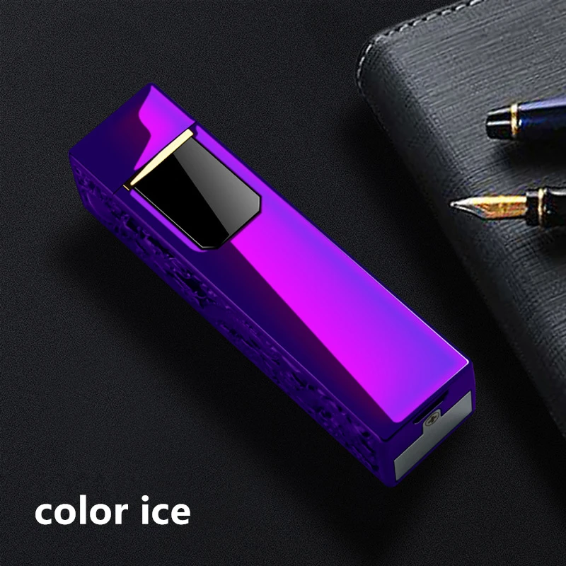 Сменная батарея двойная дуга сенсорный экран индукция удобная зарядка USB smart совместимый подарочная коробка - Color: color ice