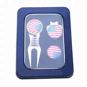 

Golf Tool Gift Set Zinc Alloy Hat Clip Ball Fork Ball Mark Portable Turf Repair Tool High Quality and Durable Golf Training Aid