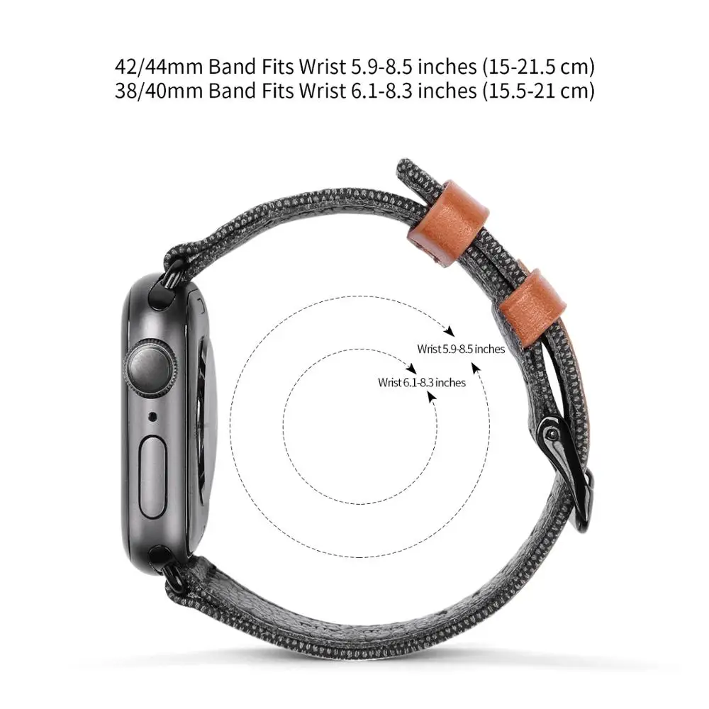 DUX DUCIS PU кожаный ремешок для часов Apple Watch Series 4 3 2 1 тканевый Повседневный ремешок Пряжка для Apple Watch 4 44 40 42 38 мм