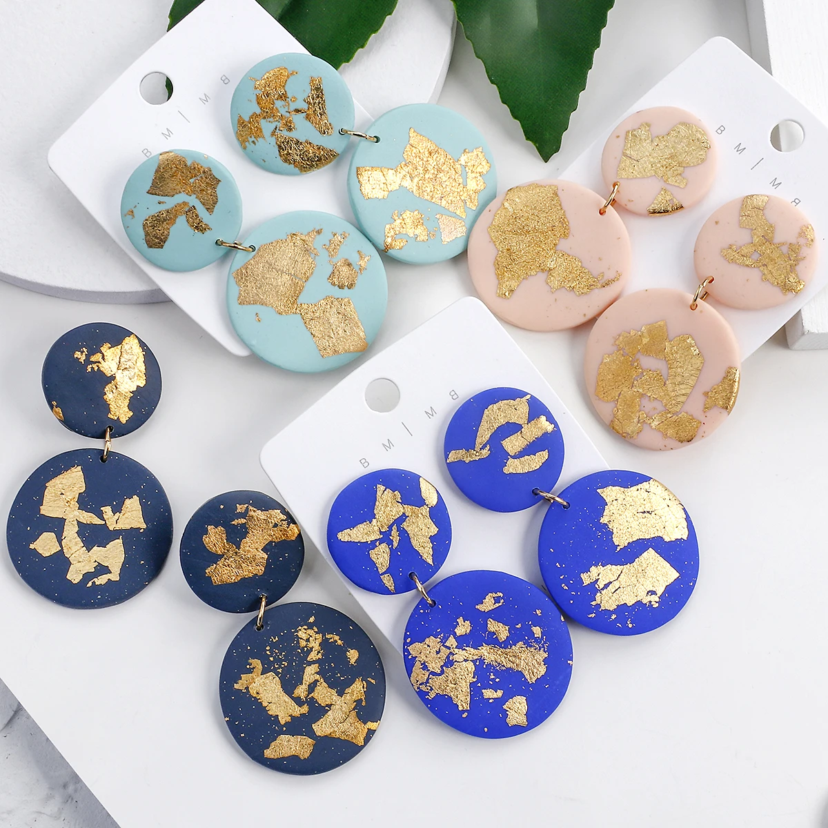 FLASHBUY New Unique Round Pendant Earrings For Women 2020 Fashion 5 Color Bohemia Polymer Clay Drop Earrings Jewelry Gift