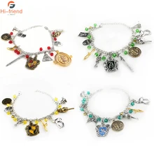 10 шт. 4 стиля фильм H P Time turner Horcrux браслет браслеты Дары смерти камень Темный знак Сортировка шляпа мужчины и женщины безделушка