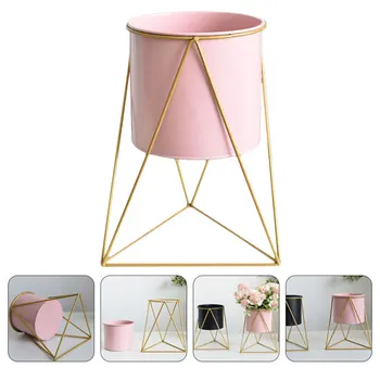 

1PC Large Size Flowerpot Iron Art Plants Pot Retro Planting Pot Nordic Style Flowerpot Creative Flower Rack for Office Home Dorm