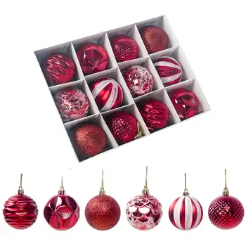 

Saim Christmas Ornaments Balls 6cm Christmas Tree Hanging Ball Decorations Hanging Bauble Ball Party Home 24Pcs/2 Sets JJ50827