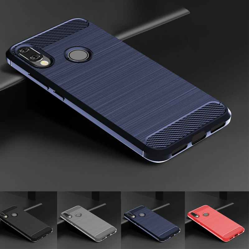 

Anti-fall Case For Xiaomi Redmi Note 7 Pro Silicone Carbon Fiber Soft TPU Phone Case For Xiaomi Redmi Note 7S Case Cover