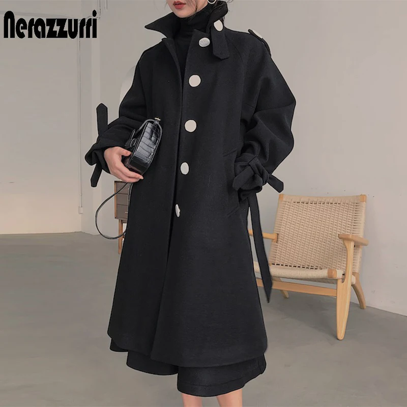 Nerazzurri Winter oversized black long fluffy faux