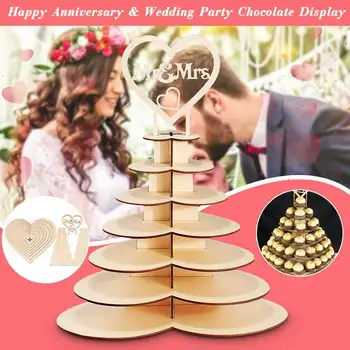 

Wooden Heart-shaped Chocolate Stand Tree Ferrero Rocher Chocolate Display DIY Desserts Holder Wedding Decoration Candy Decor