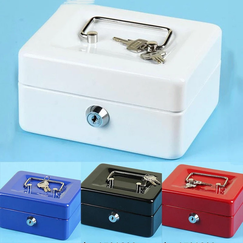 Cofre, Portable com 2 chaves, Jewelry Storage Box, Outdoor Lock