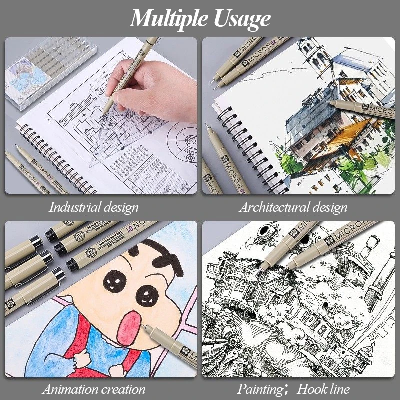 SAKURA Manga Markers Needle Pen Art Hand-painted Hook Line Pen Animation Creation Design Drawing Pen for Drawing Art Single 5