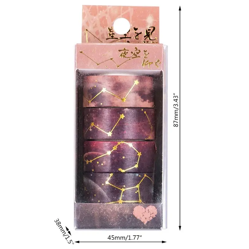 Starry Sky Cherry Blossoms Washi Tape Adhesive Tape DIY Scrapbooking Sticker