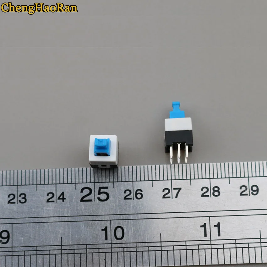 ChengHaoRan 7*7mm self-locking switch 6-pin in-line push button switch component set of 10