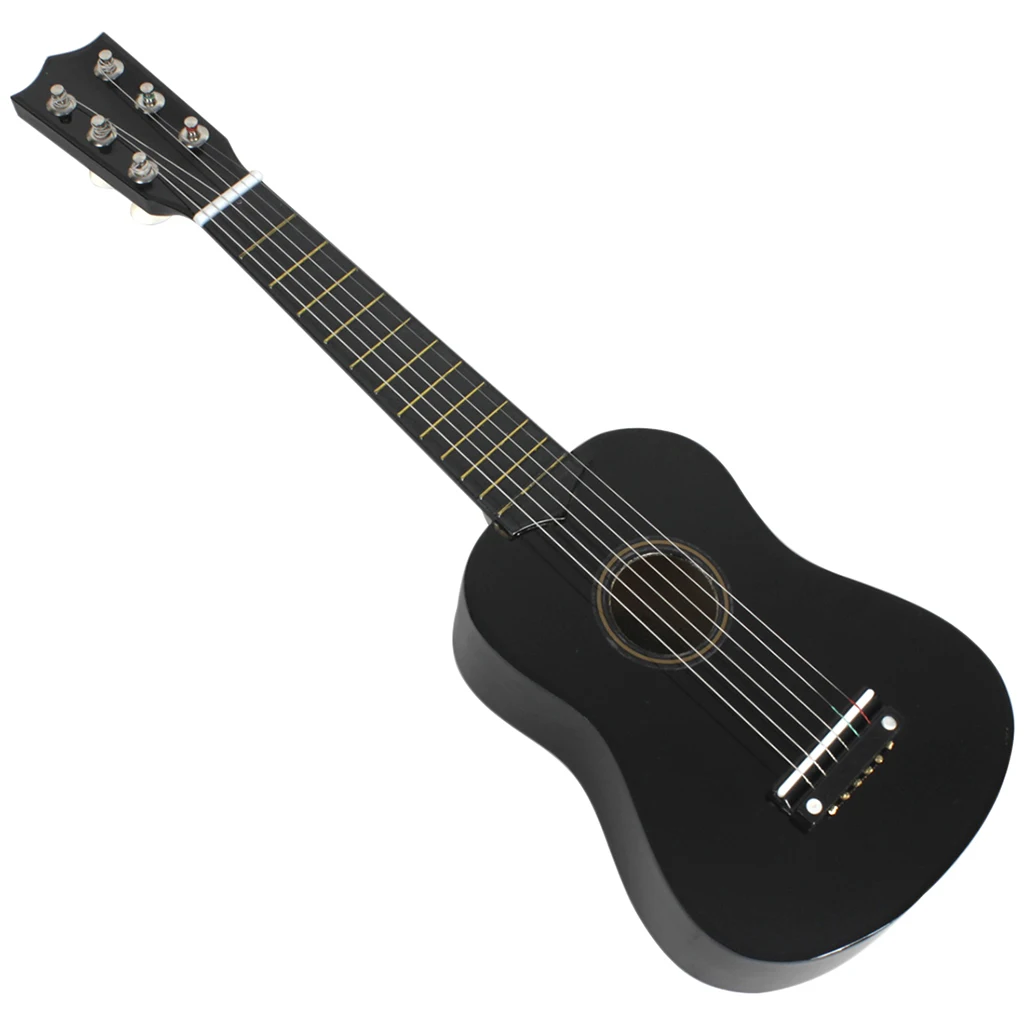 Finest Solid Wood 21inch 6 String Acoustic Guitar Musical Instrument for Kids Beginners Students Christmas Birthday Gift