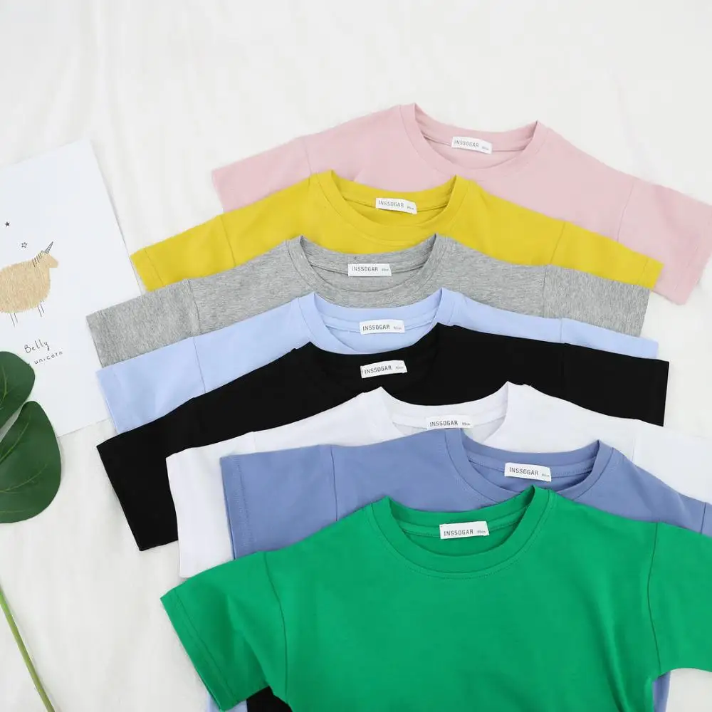 

2019 new uniform color T shirt black man and white 100% cotton shirt summer