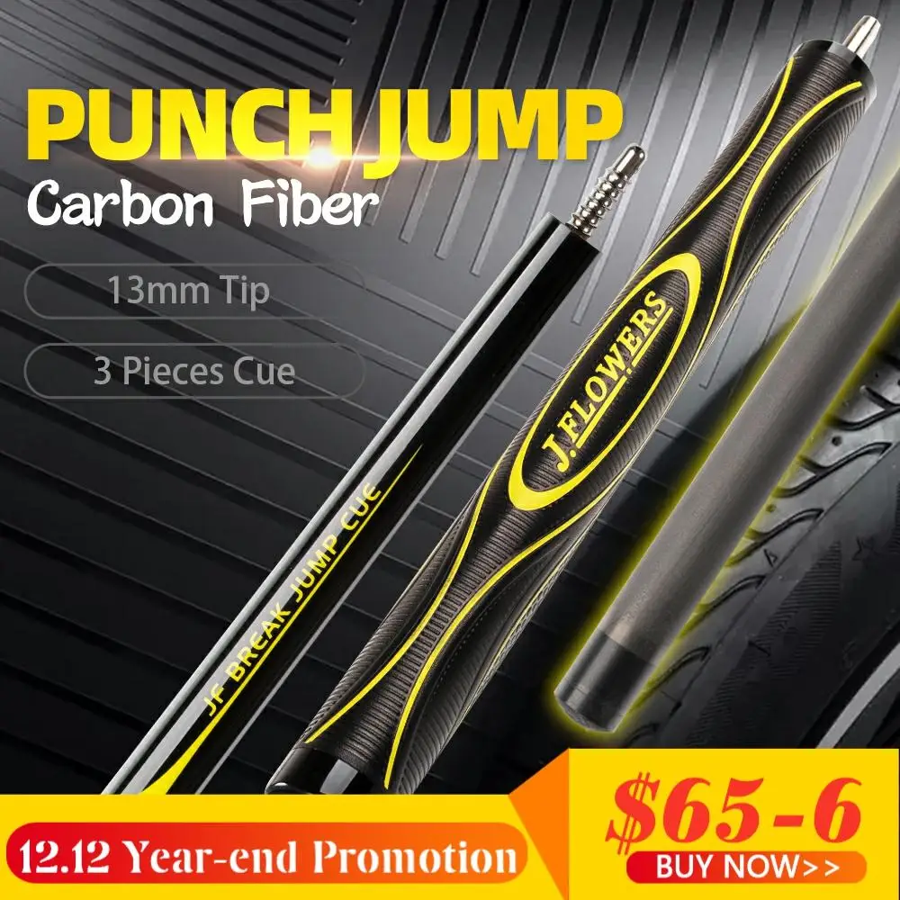 

Konllen JF Carbon Fiber Billiard Punch&Jump Cue 13.8mm Carbon Tecnologia Professional Radial Pin Stick Billard Break Jump Cue