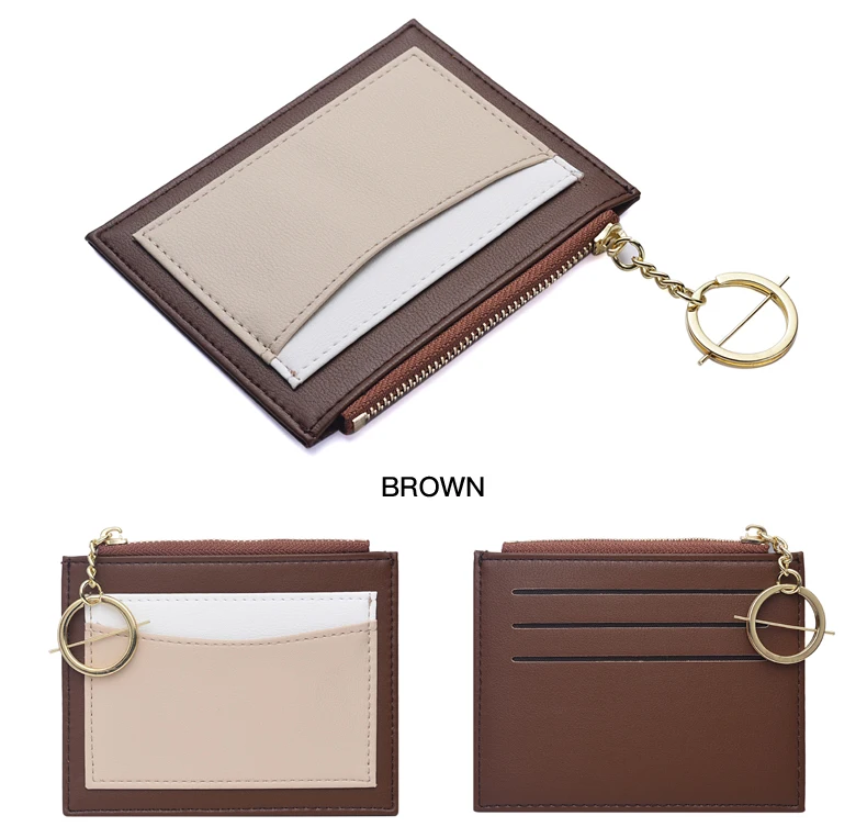 Contrast Color Small Wallet Credit Ultra-thin Card Women Unisex Fashion Woman Bank Package Coin Bag Card Holder ID Business