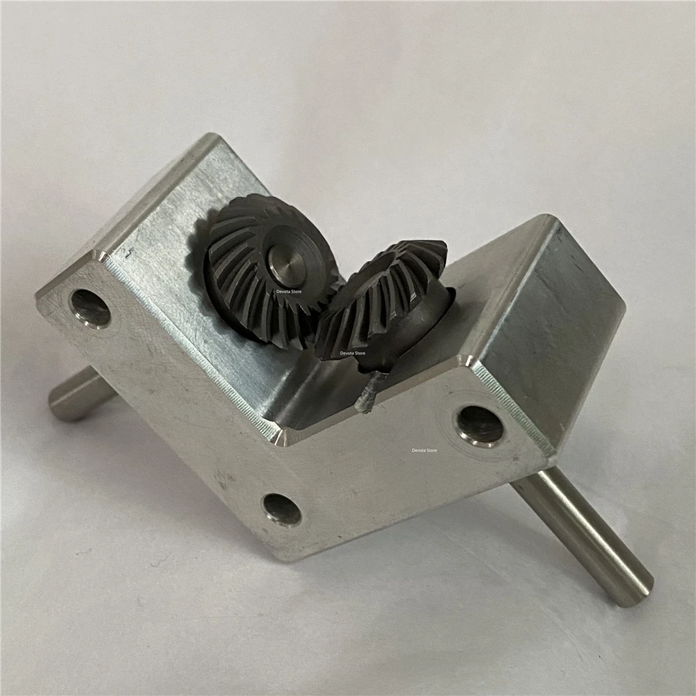 Micro Spiral Bevel Gearbox 6MM/8MM/10MM Shaft 90-Degree Angle device Model gear Aluminum alloy parts