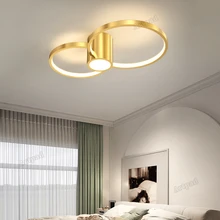 

Artpad Led Ceiling Lights Nordic Gold Chandelier Ceiling Lamp for Living Room Bedroom Kitchen Black Luminaires 3 Color Dimmable