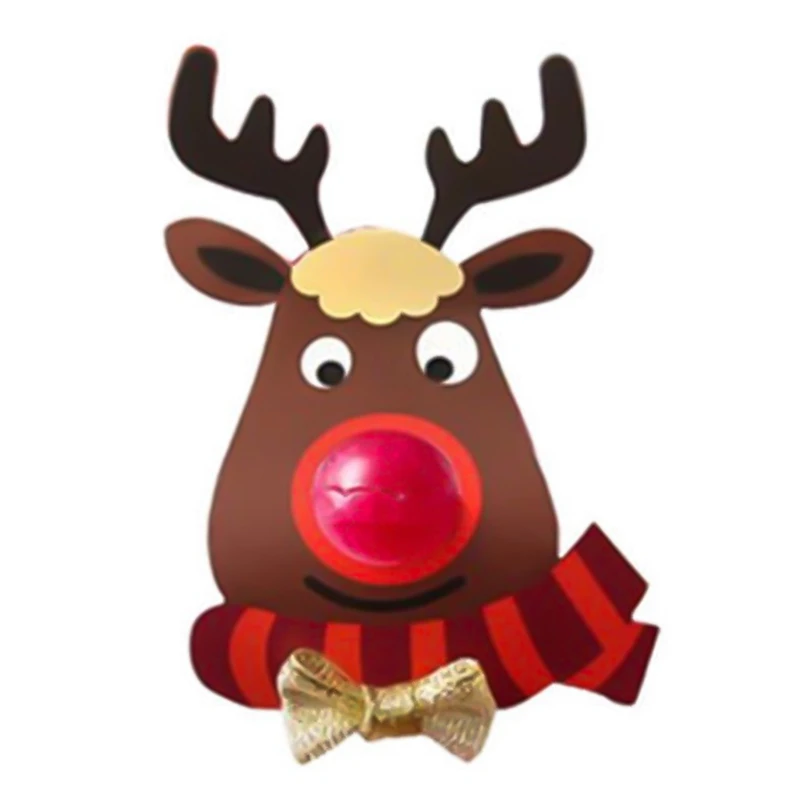  25Pcs/Lot Cute DIY Christmas Elk Paper Invitation Cards Lollipop Christmas Gift Package Decor - 4.00022E+12