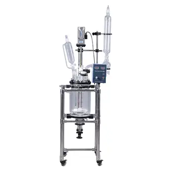 

Laboratory double-layer reaction kettle glass chemical jacketed glass reactor vessel optional digital display 110v / 220v