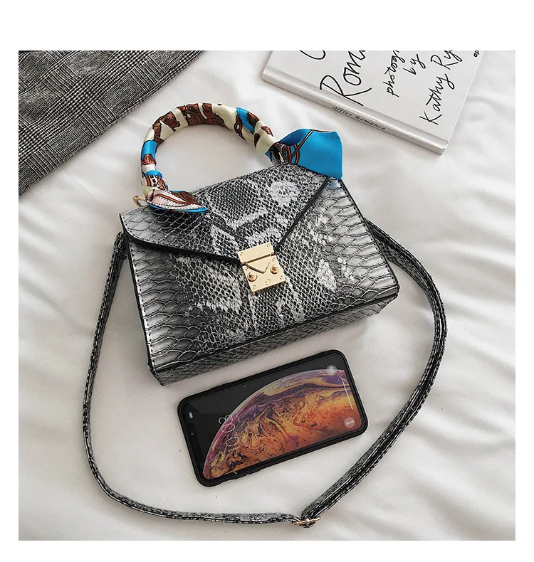 Luxury Crocodile Pattern Crossbody Bags For Women 2019 Small Scarf Handbag PU Leather Hand Bag Ladies Designer Shoulder Bag Blue (4)