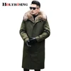 Holyrising Winter men's long coat with big fur collar thick parka Fake raccoon fur Jacket Men Fur Parka warm coat fit Russia ► Photo 3/6