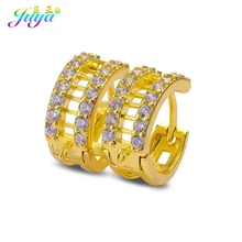 Juya DIY Jewelry Gold/Silver Color Fastener Basic Lock Hoop Earring Hooks Accesories For Handmade Fashion Dangle Earrings Making