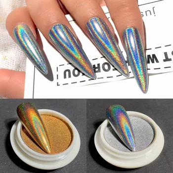 

1g/Box Solid Laser Nail Glitter Powders Nail Glitters Holographics Nail Powder Pigment Dust For Nail Art Decorations DIY Design
