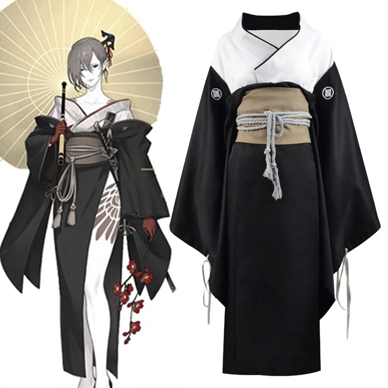 

Anime NieR Re[in]carnation Assassin Cosplay Costume Adult Women Outfits Kimono Girl Batwing Coat Top Skirt Bow Gloves Halloween