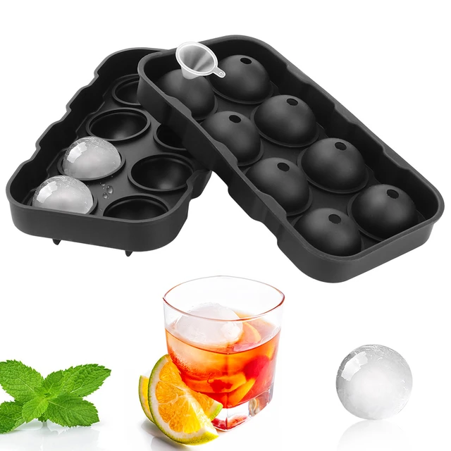 Round Ice Cube Tray Ice Ball Maker Reusable Large Ice Sphere Mold Tray  Round Ice Sphere Tray for Cocktails - AliExpress