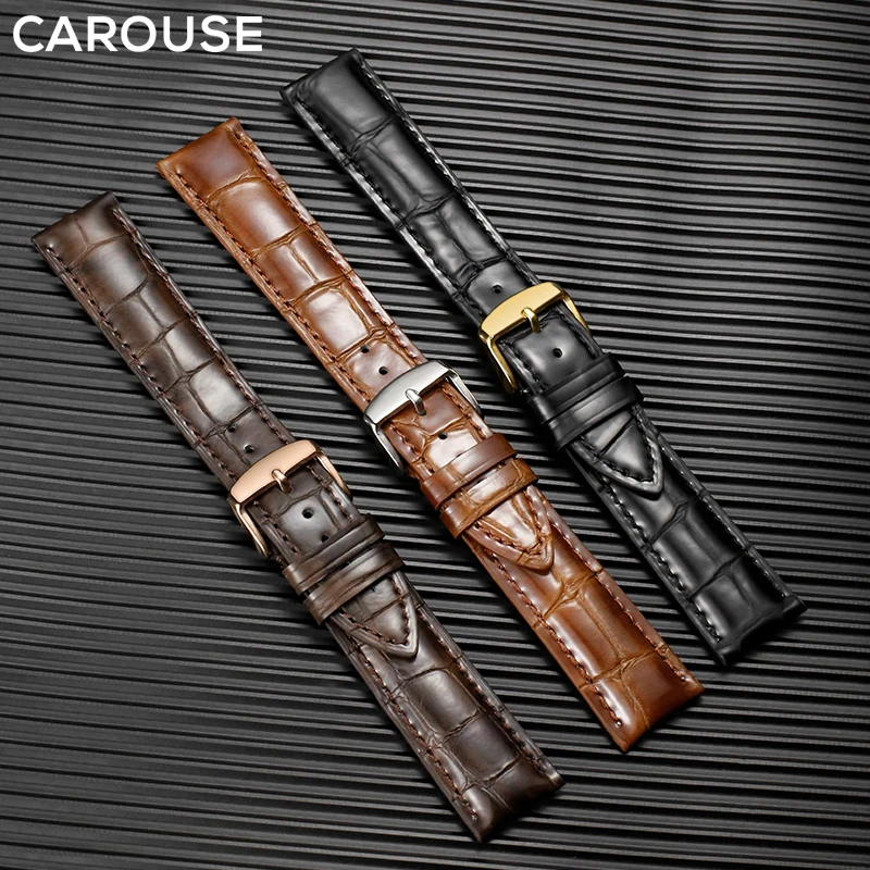 Carouse ремешок для часов из натуральной кожи для samsung Galaxy gear s3 Galaxy 42 мм 46 мм активный ремешок для часов 16 мм 18 мм 20 мм 22 мм ремешок для часов