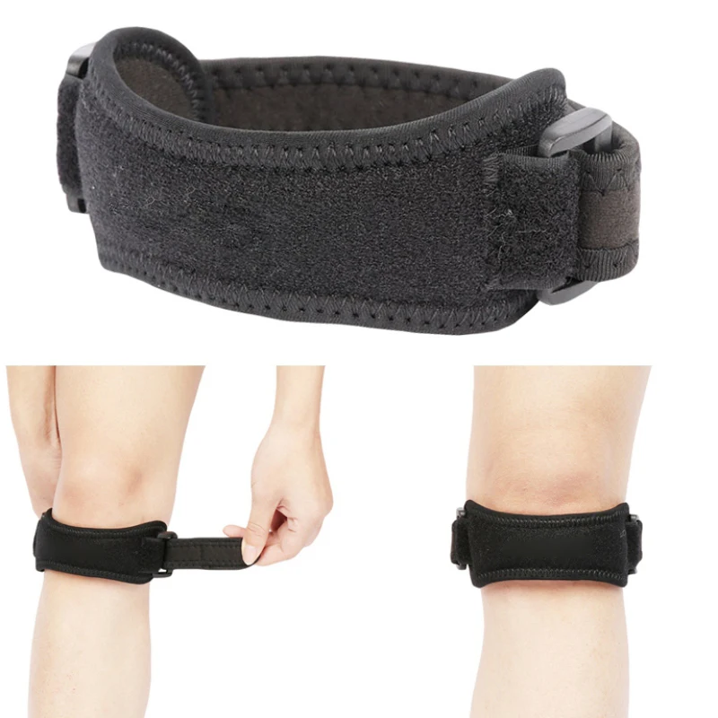 Fitness Adjustable Running Basketball Brace Knee Tendon Strap Protector Guard Support Pad Belted - Цвет: Черный