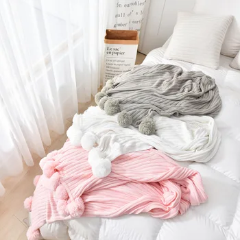

Knit Plush Cotton Blanket Travel Portable Cute Secret Pink Custom Soft Blanket Couch Cover Bedspreads Home Decorations Fiestas