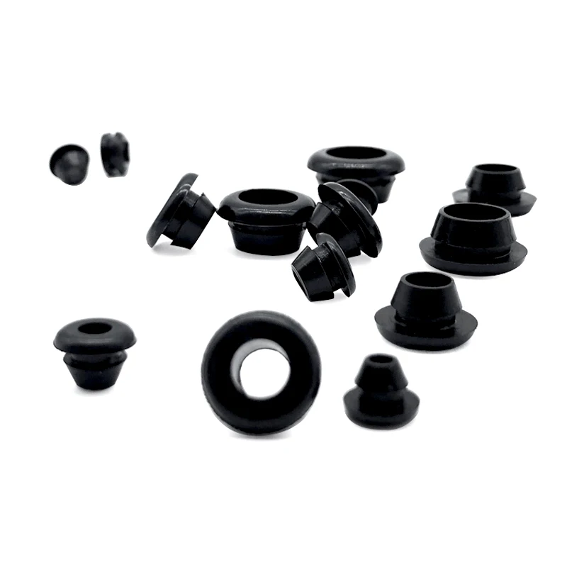 검정색 3mm-50mm 고무 스냅온 그로밋 구멍 플러그 엔드 캡 마개 와이어 케이블 보호 부시