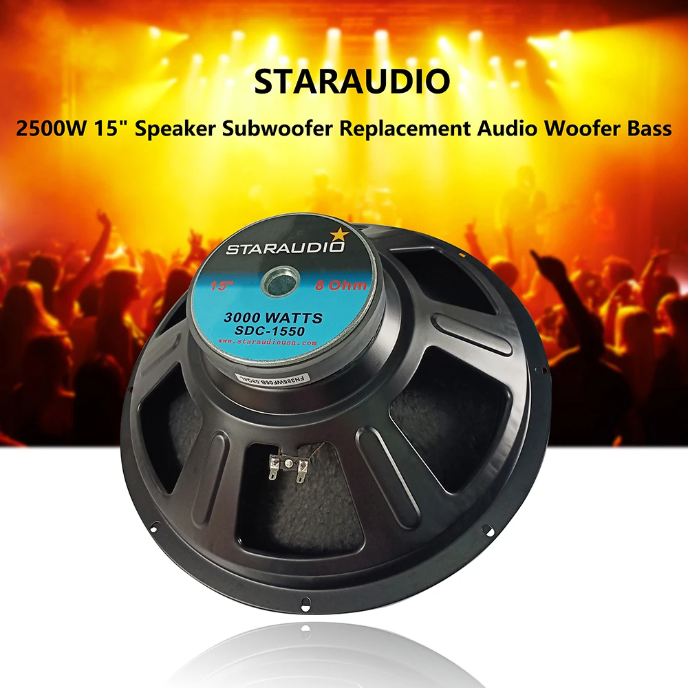 2500W 15 inch speaker subwoofer replacement home audio sub woofer bass