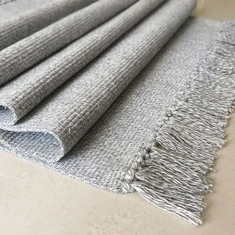 Hand Woven Grey Rug Cable Knit - Sofia - Za Za Homes