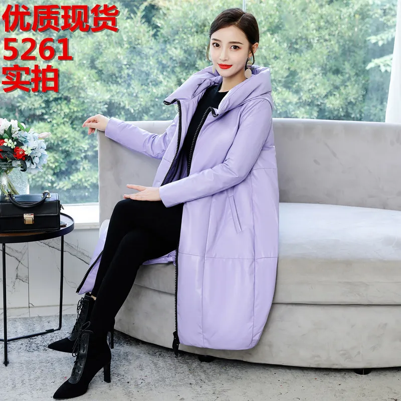 

Haining leather leather female in the new long money down jacket han edition loose sheep leather fashion female coat