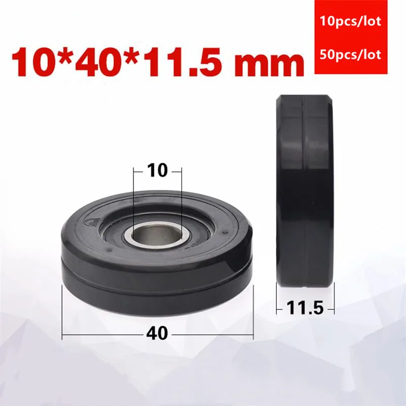 

10pcs/50pcs 10*40*11.5mm polyurethane PU 6000 6000RS low noise roller bearing friction pulley soft rubber 10x40x11.5 mm